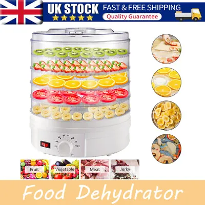 350W Food Dehydrator 5 Tier Shelf Dryer Machine Fruit Preserver Beef Jerky UK • £20.74