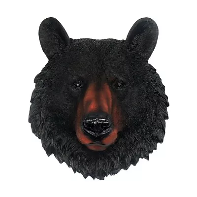 3D Animal Head Black Bear Wall Mounted Decor Resin Ornament Hanging Sculpture • $26.99