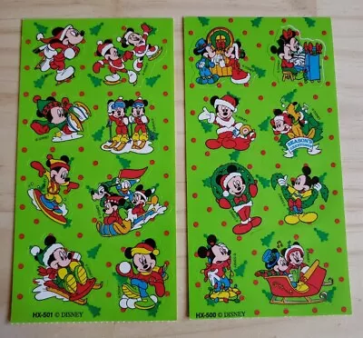 Vintage Disney Holiday Mickey Mouse Stickers Christmas Disney HX-500 HX-501 • $8.98