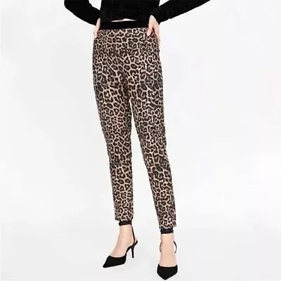 Zara Basic Animal Leopard Print Brown Casual Skinny Soft Legging Pants Women’s S • $18