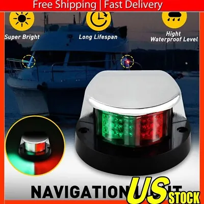 LED Marine Boat Yacht Bow Ship Deck Navigation Light Nav Lamp 12V 3W Green +Red • $13.99