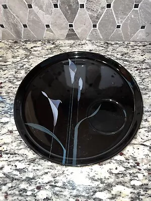 Mikasa Black Opus Tea Snack Dip Plate Crudite Plate Only (1) FK701 • $30
