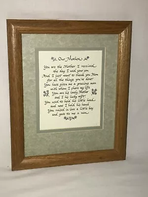 Our Mother From Daughter In Law Framed And Matted Poem Wedding • £14.47