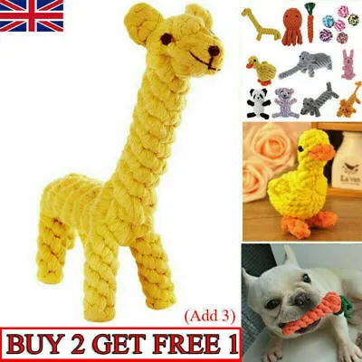 Pet Dog Chew Toys Braided Rope Indestructible Dog Teeth Dental Cleaner Gifts • £7.20
