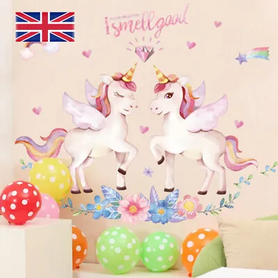 £5.25 • Buy Wall Sticker Unicorn Window Stickers Art Decal Decor Girls Kids Room Bedroom UK