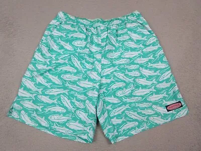 Vineyard Vines Swim Trunks Mens Medium Bree Logo Fish Bathing Suit Shorts 30X19 • $28.85