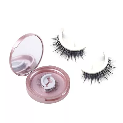 £5.27 • Buy Self-Adhesive False Eyelashes Reusable Natural 3D Lashes Curly Stick On Eye Lash