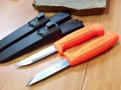 2 Pc Lot Mora Morakniv Basic 511 8  Carbon Steel Orange Camp Survival Knife 1832 • $21.84