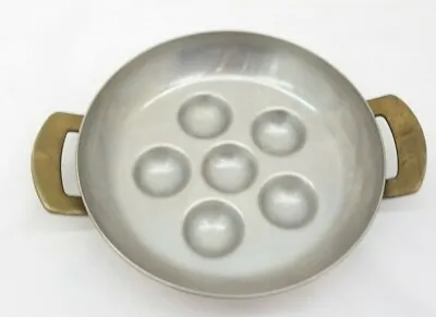 Vintage Spring Culinox Egg Poacher Pan Copper W/ Brass Handles Switzerland  TF • $42