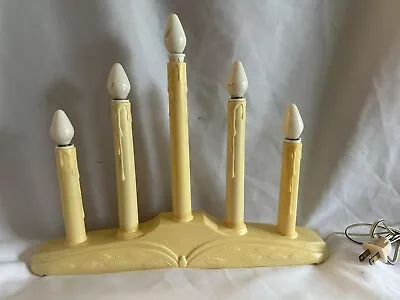 Vintage Noma Christmas Candle 5 Lite Five Light Candelabra Candolier Drips Ivory • $25