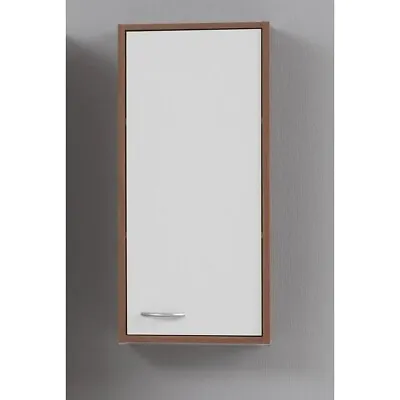  Madrid  White & Walnut Wall Mounted Bathroom Cabinet  • £19.99