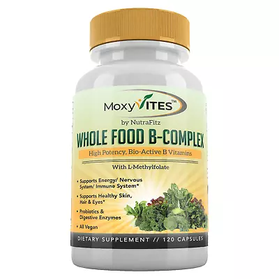 MoxyVites Vitamin B Complex Vitamins - B Vitamins Whole Food Supplement • $23.97