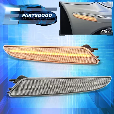 For 07-09 Mercedes Benz W211 E Class Chrome LED Bumper Side Markers Lights Lamps • $23.99