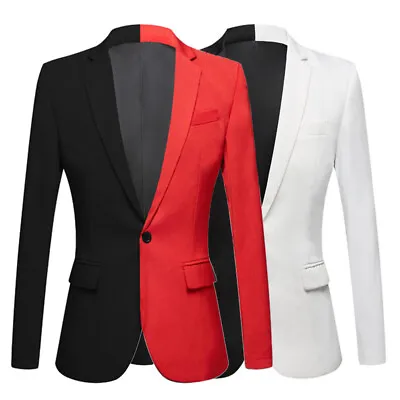 Men Two Tone Splice Jacket Suit Blazer Coat Prom Dance Show Garment Fancy Dress • $35.69