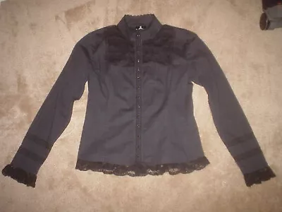 Ladie's (lip Service) Goth Victorian Steampunk Blouse Shirt Top With Lace Sz. Xl • $44.95