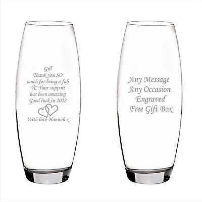 £19.99 • Buy Personalised Engraved Glass Vase Birthday Gifts 40th, 50th, 60th, 65th 70th 85th