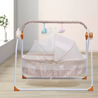 Electric Baby Newborn Auto Swing Cradle Rocking Chair Crib Sleep Bed&Bluetooth ! • £73