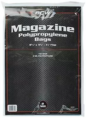 BCW Crystal Clear 2-mil Polypropylene Magazine Bags 8-3/4  X 11-1/8  With 1-1/2  • $14.99