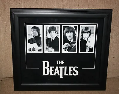 Mounted Memories THE BEATLES Four Photo FRAMED 15x17 Laser Cut Presentation NICE • $84.99