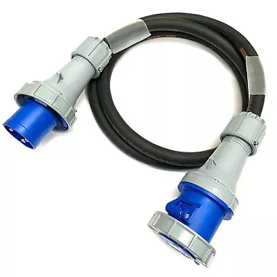 63Amp 240V 3 Pin 1 Phase Extension Lead 16mm² Heavy Duty Industrial Rubber Cable • £134