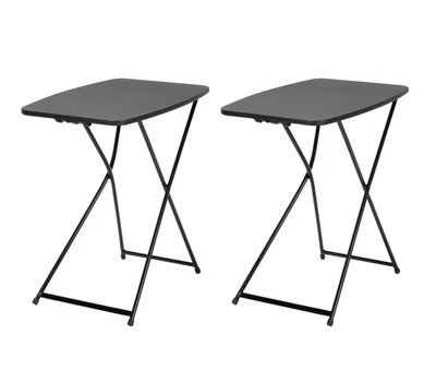 $39.99 • Buy 18” X 26” Indoor Outdoor Adjustable Height Personal Folding Table, Black, 2 Pack