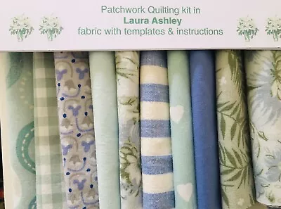 PATCHWORK KIT LAURA ASHLEY Periwinkle 80 X 4 1/2  Piece +INSTRUCTIONS &TEMPLATES • £12.50