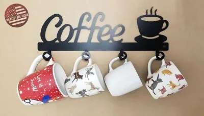 [Spring] Coffee Mug Rack Wall Mounted Cup Holder Decor Sign Mug Storage For Wall • $24.90