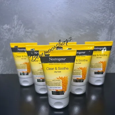 6 X 50ml Neutrogena Clear And Soothe Clay Mask - With Turmeric Pack Of 6 • $38.30