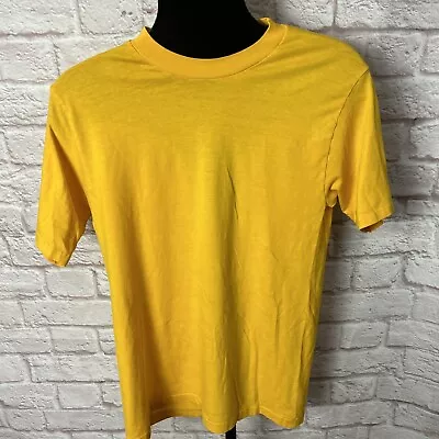 Vintage 80s Lexington Shirt Mens L Yellow Single Stitch Cotton Made In USA EUC • $28.80