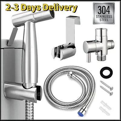 Bathroom Handheld Sprayer Shower Head Toilet Bidet Hand Held Spray Gun Set UK • £11.69