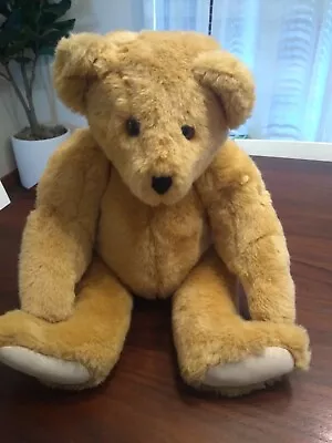 Classic Vermont Teddy Bear Jointed 1984 Blonde Light Brown 20  • $28.50