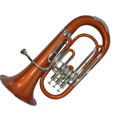 3 Valve Euphonium Brass Bb Orange Lacquered/Nickel Plated With HardCase By Zaima • $360