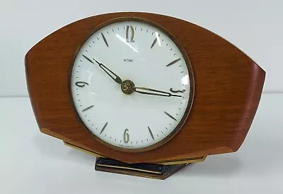 Vintage Metamec Wooden Mantel Clock Brass Working • £19.99