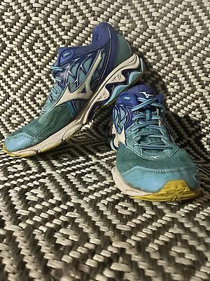 Mizuno Wave Inspire 14 Blue Sneakers Athletic Shoes Mens Size 9 Pre Owned • $24.99