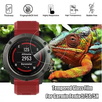 HD 9H For Garmin Fenix 5 5X 5S Tempered Glass Protective Film Screen Protectors • $6.62