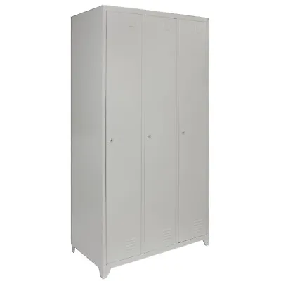 £179.99 • Buy Storage Lockers Metal Lockable 3 Doors Unit Cabinet Gym Staff Steel Flat Packed