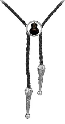 Acoustic Guitar Cptmi58 DOME On A Necktie Bola Bolo Western Cowboy Tie Necklace • £12.99