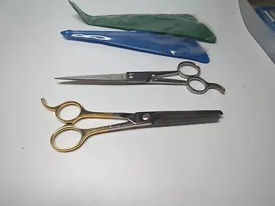 Lot 2 Vintage Dubl Duck & Millers Forge No. 190 Thinning Shears Stylist Scissors • $42.88