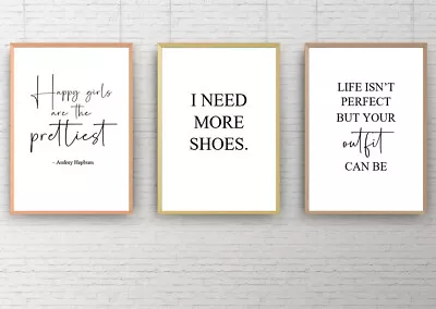 SET OF 3 A4 DRESSING ROOM PRINTS. Wall Art Poster Picture Prints Makeup Fashion • £7