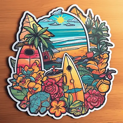 Beach Life Sticker Water Bottle Laptop Decal Vacation Travel Souvenir • $19.87