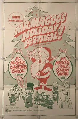 MR. MAGOO'S CHRISTMAS CAROL/HOLIDAY FESTIVAL! Original Movie Poster 1970 - RARE! • $375