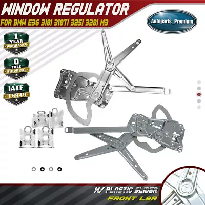 2x Window Regulator W/Sliding Pivot Clips For BMW E36 318i 325i 328i Front LH&RH • $72.89