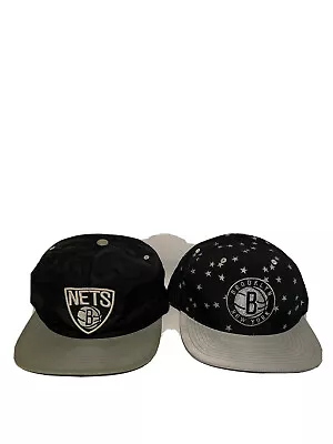 LOT OF 2 Brooklyn Nets Black Mitchell & Ness Hats • $17.49