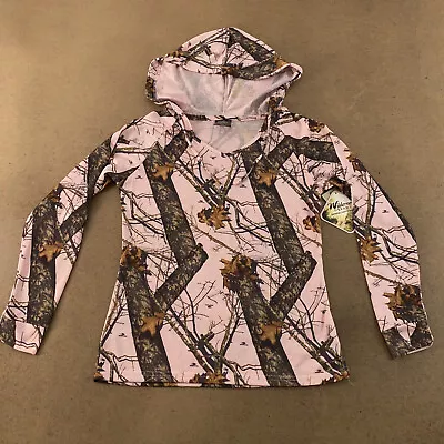 Wilderness Dreams Women's Size Small Pink Mossy Oak Camo Pullover Hoodie NWT • $15.87