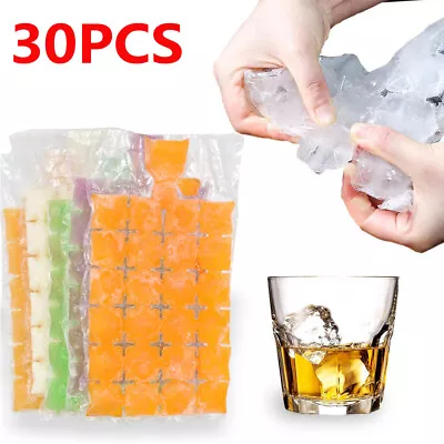 30x Disposable Ice Cube Bags Kitchen Dining & Bar Cool Wine Bag Container Pellet • £2.95