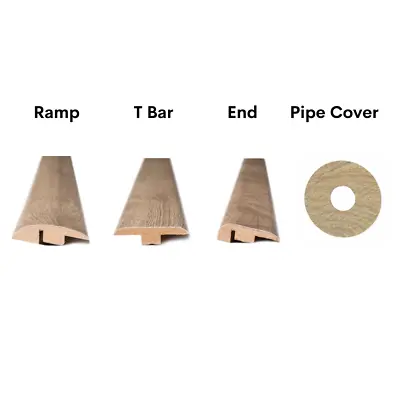 Light Brown Hawaii Oak Flooring Accessories Ramp / End / T Bar / Pipe Covers • £9.99