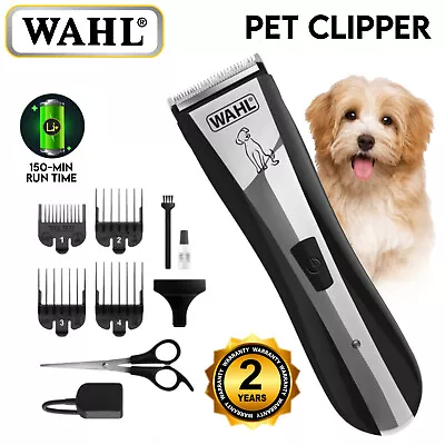 Wahl Lithium Ion Home Cordless Pet Clippers Rechargeable Dog Grooming Hair Kit • $141.93