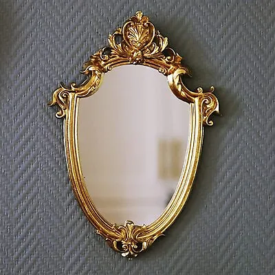 £10.94 • Buy Vintage Hanging Mirror Gold Ornate Baroque Carved Framed Wall Mirror Home Decor