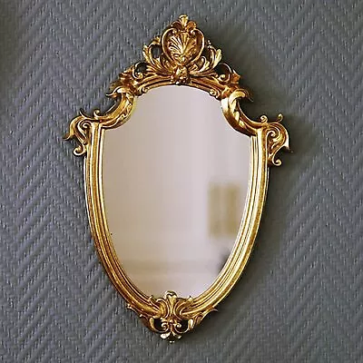 £10.94 • Buy Vintage Hanging Mirror Gold Ornate Baroque Carved Framed Wall Mirror Home Decor