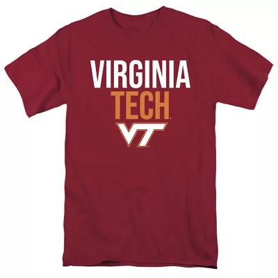 Virginia Tech Adult T-Shirt Stacked Garnet S-3XL • $23.99